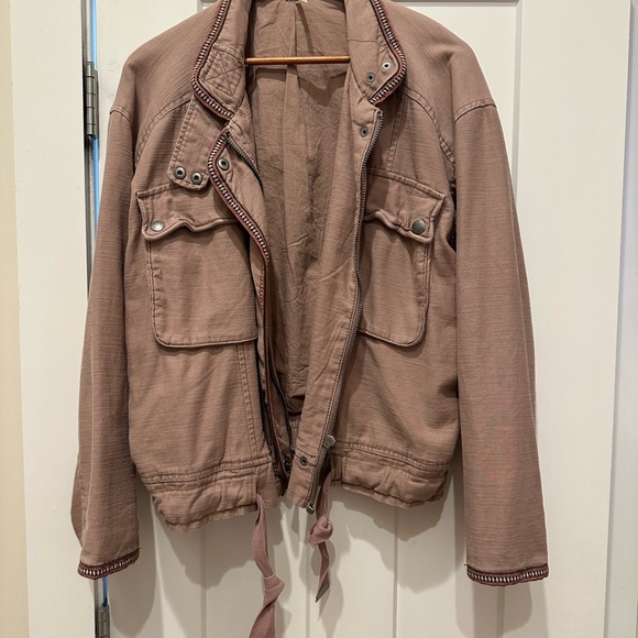 Free People Dusty Pink Denim Jacket Medium - Picture 1 of 5